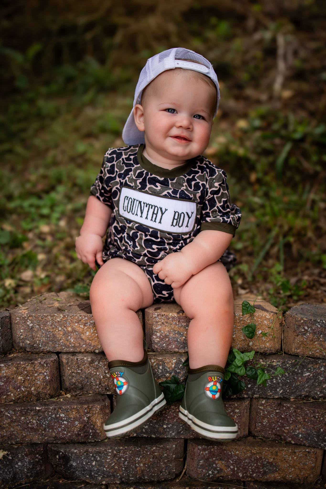Country Boy Smocked Bubble