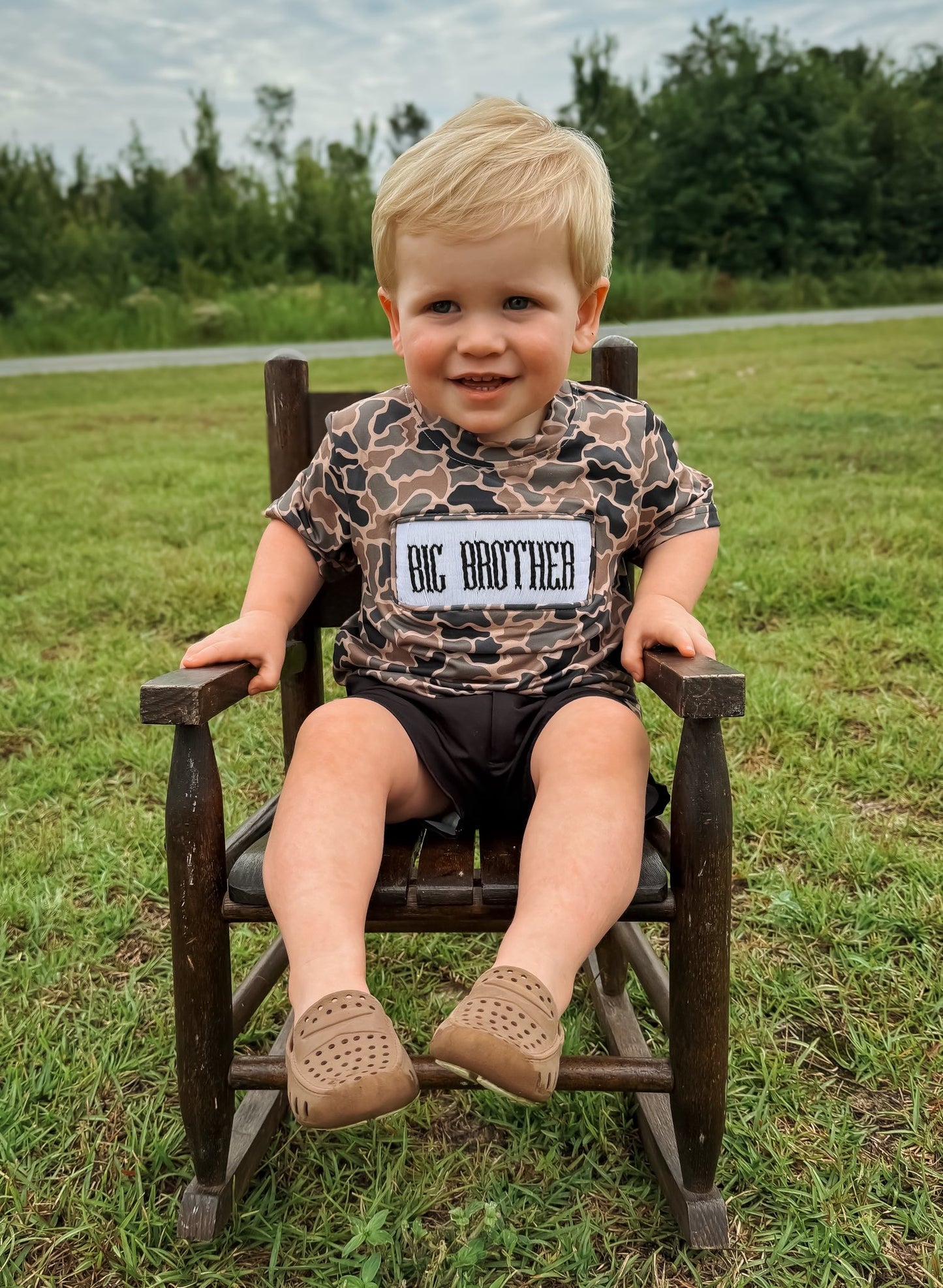 Big Brother Coffee Camo Smocked Tee