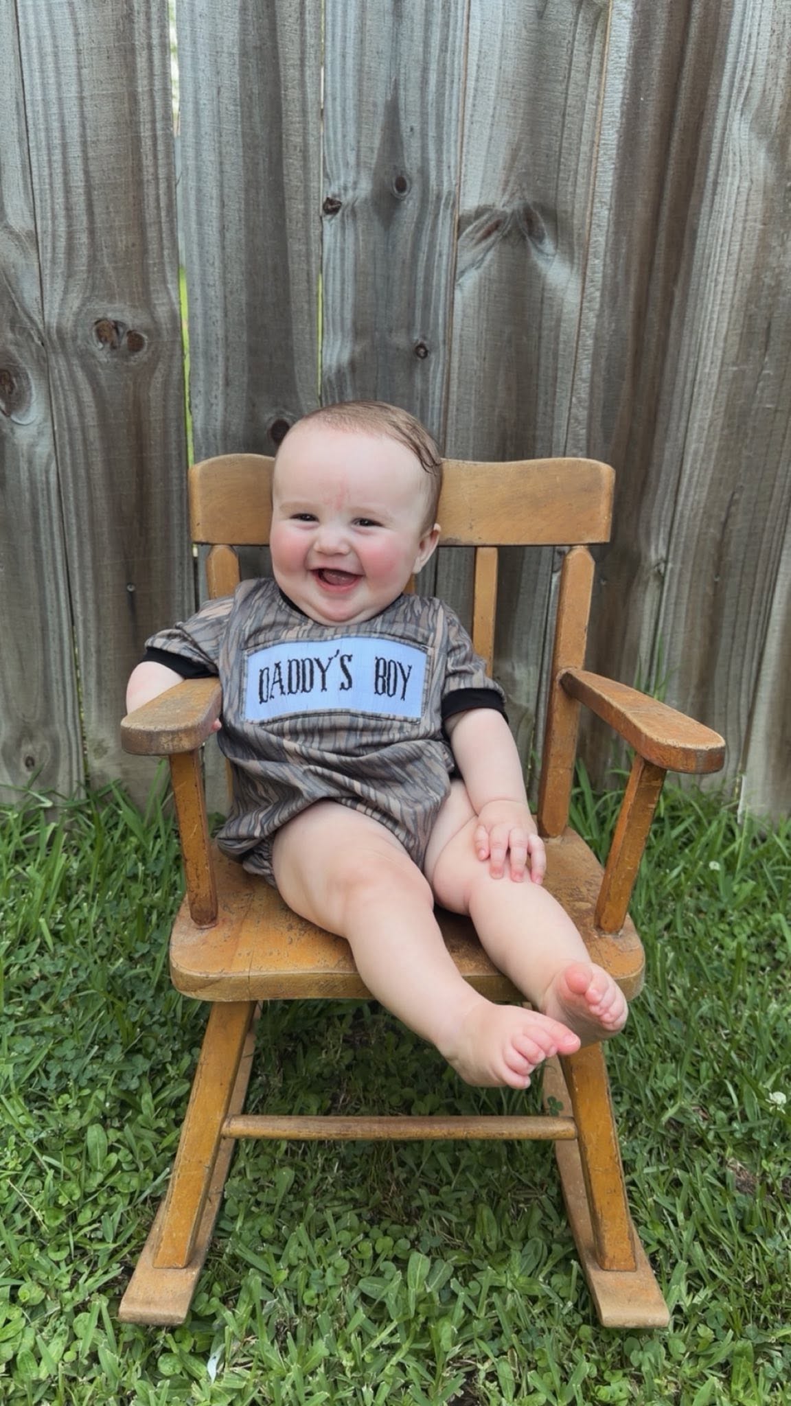 Daddy's Boy Smock Bubble Muted Camo