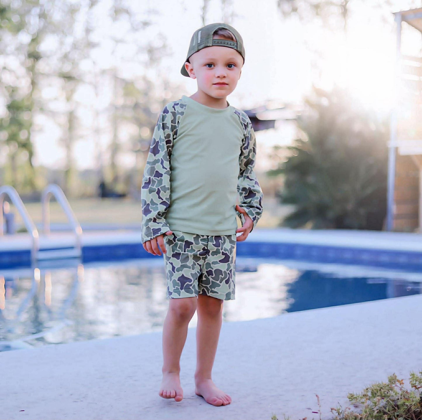 Rax's Green Camo Swim Set