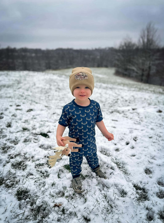 Navy Deer Antler Cozy Wear