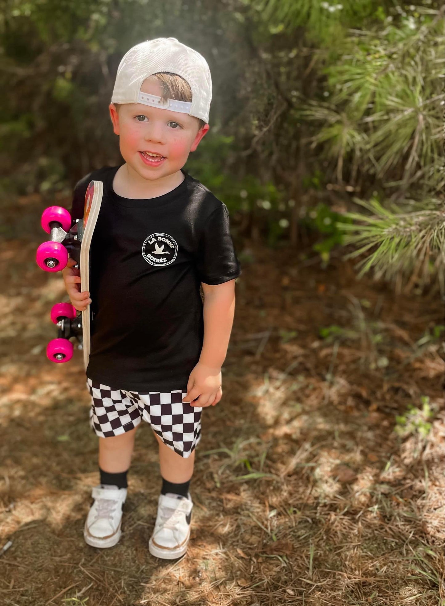 Black Checkered Performance Shorts