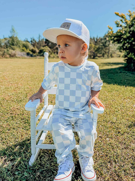 Blue Checkered Cozy Wear