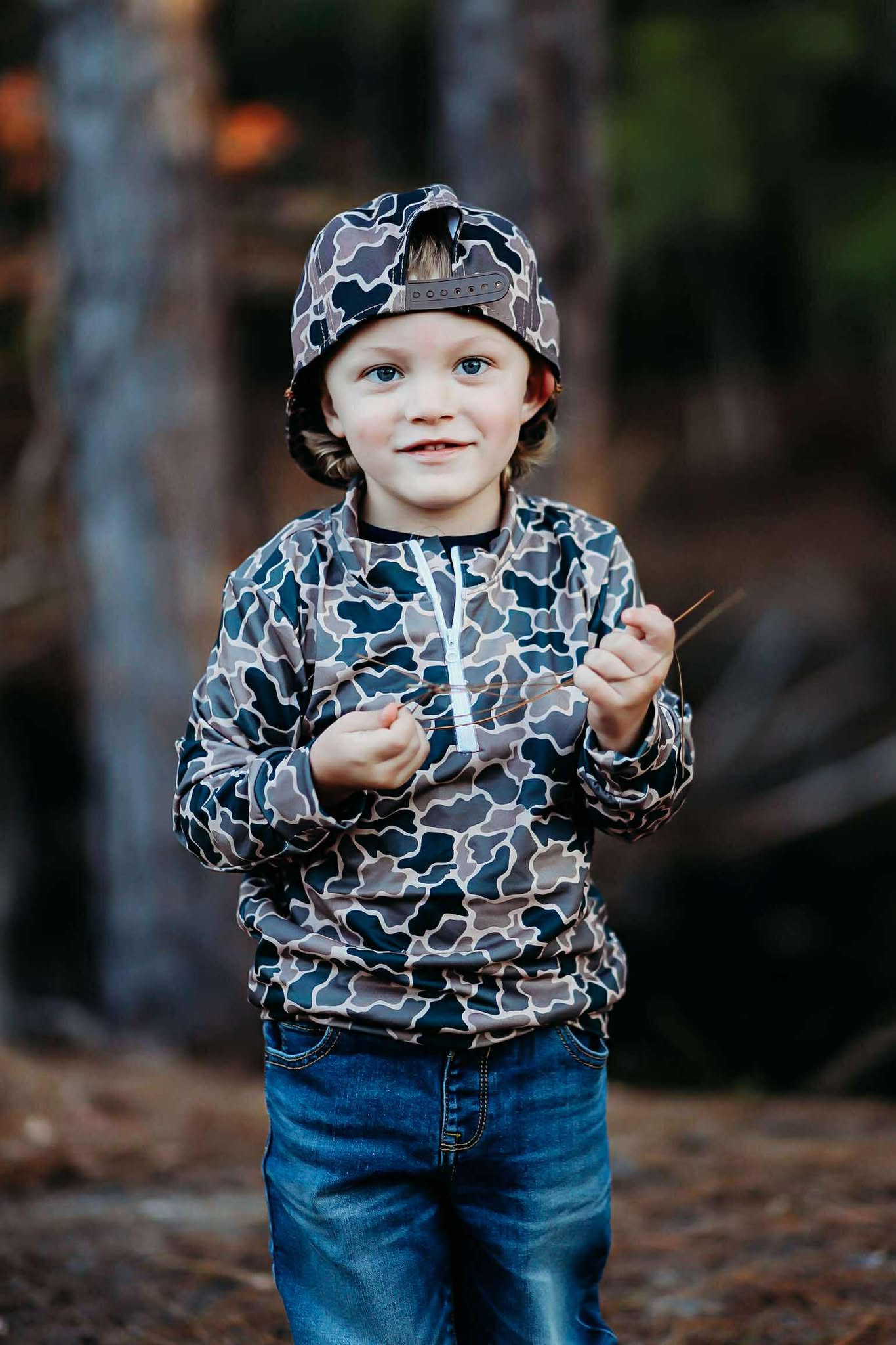 Coffee Camo Zip Pullover