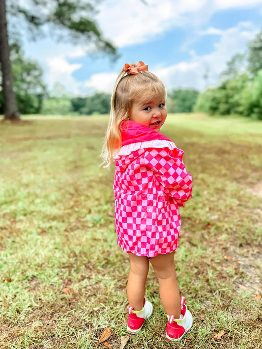 GIRL CHECKERD RAINCOAT