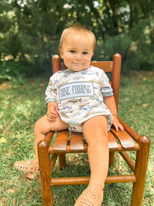 Gone Fishing Smocked Bubble