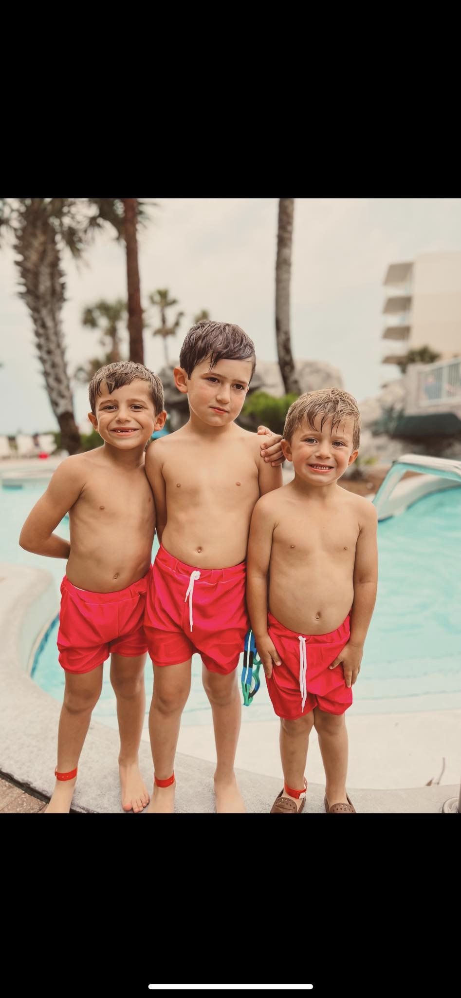 PINK NEON SWIM SHORTS