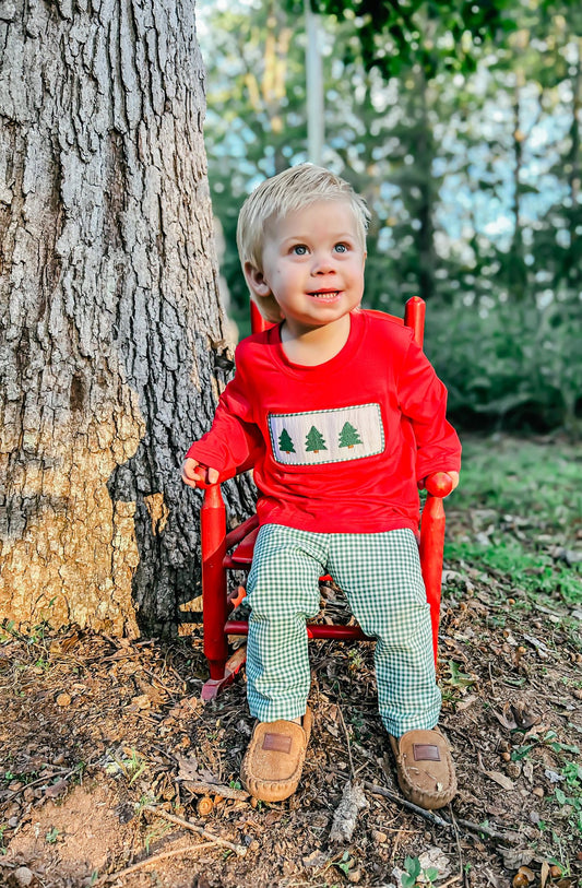 Christmas Tree Smocked Set