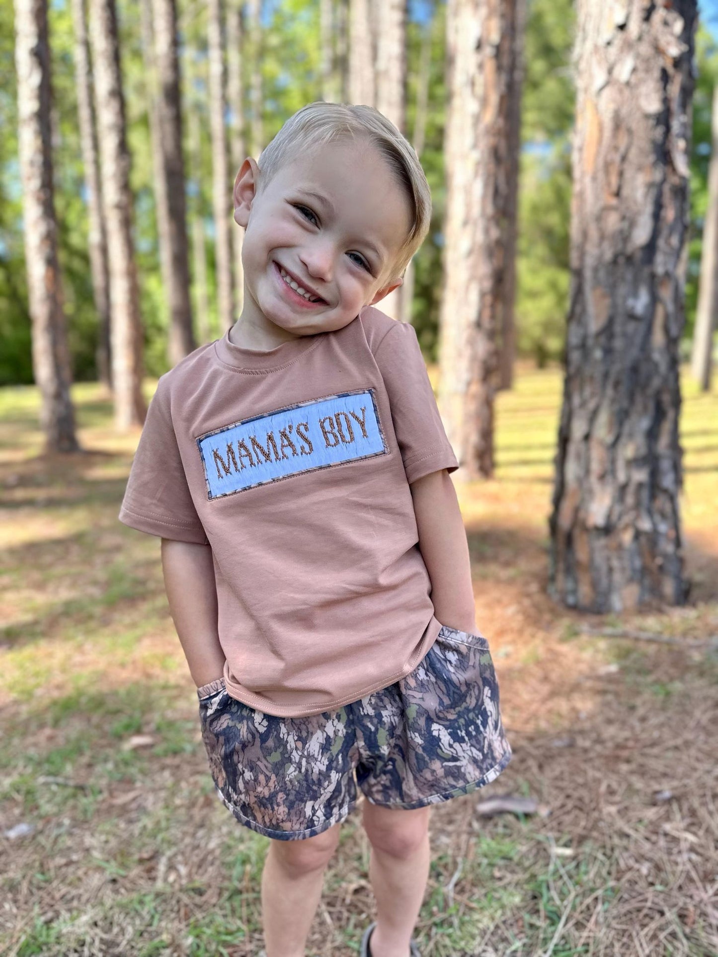 Smocked Bark Mama's Boy SET