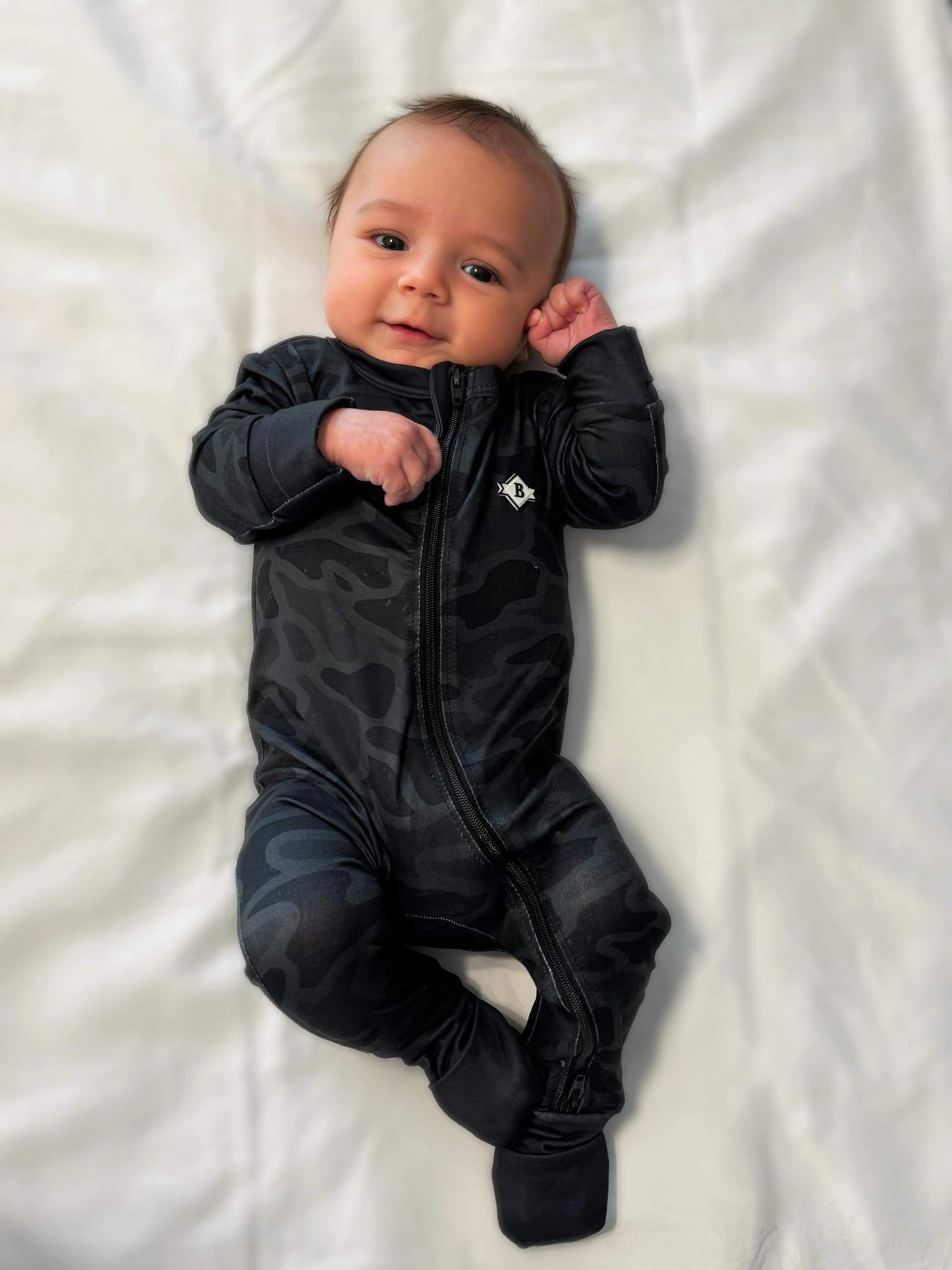 Baby Zip Up - Black Camo