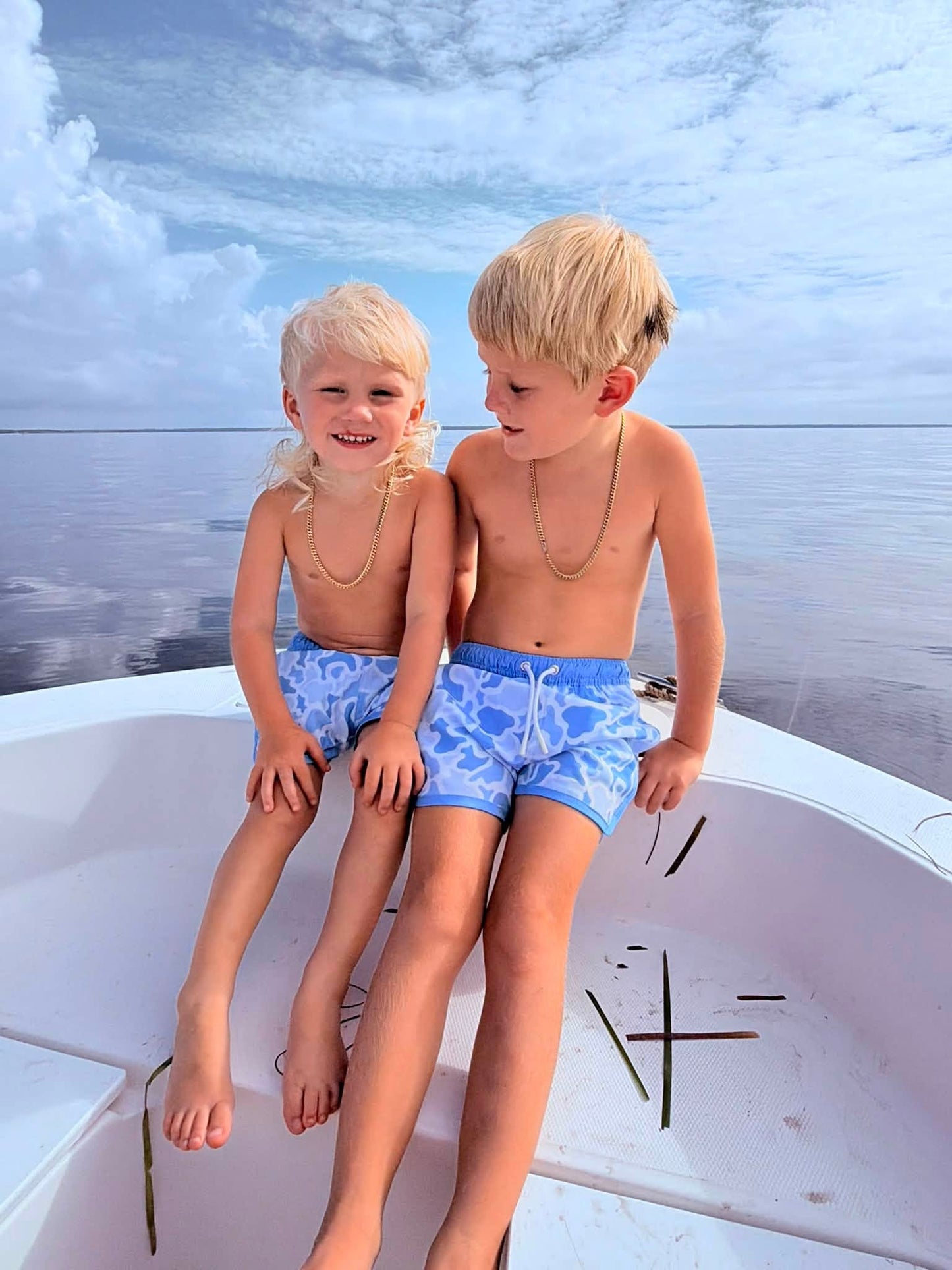 Blue Camo Swim Shorts