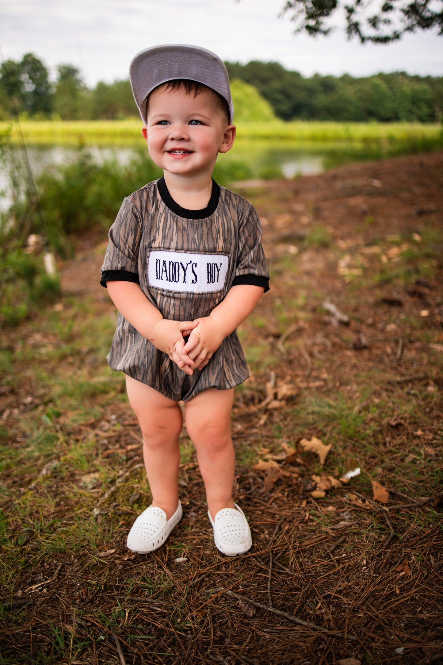 Daddy's Boy Smock Bubble Muted Camo
