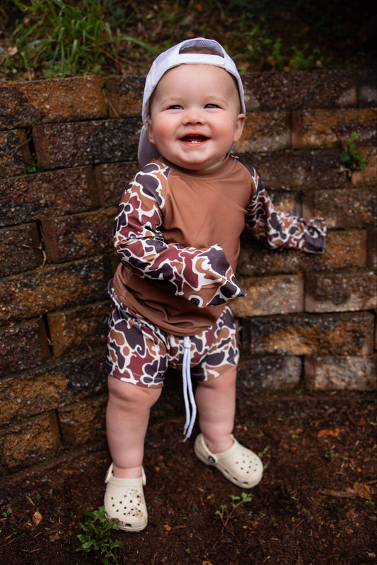 Brown Camo Swim Set