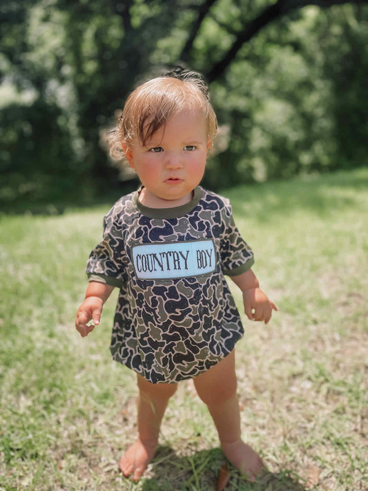 Country Boy Smocked Bubble