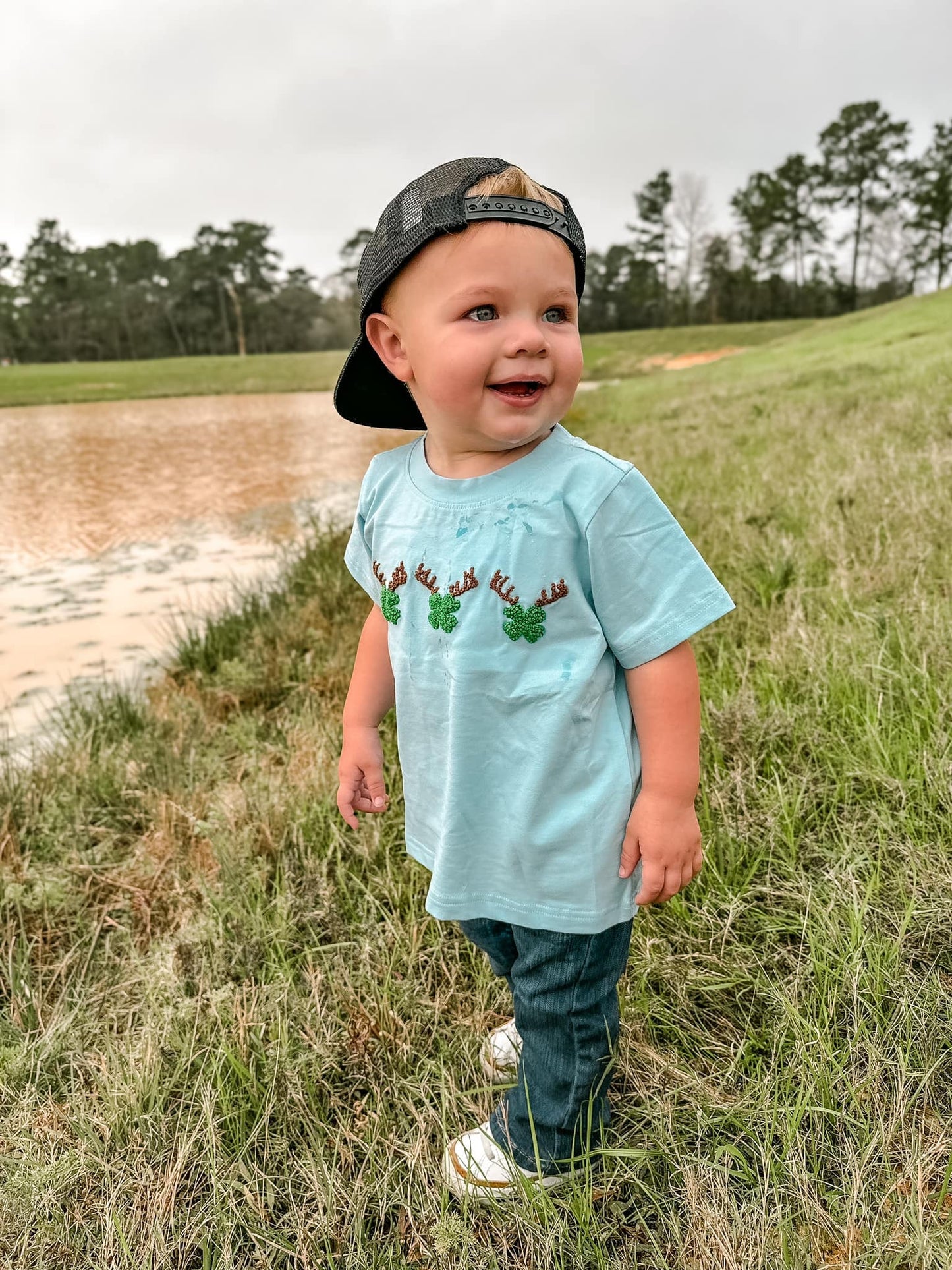 French Knot Clover Shirt