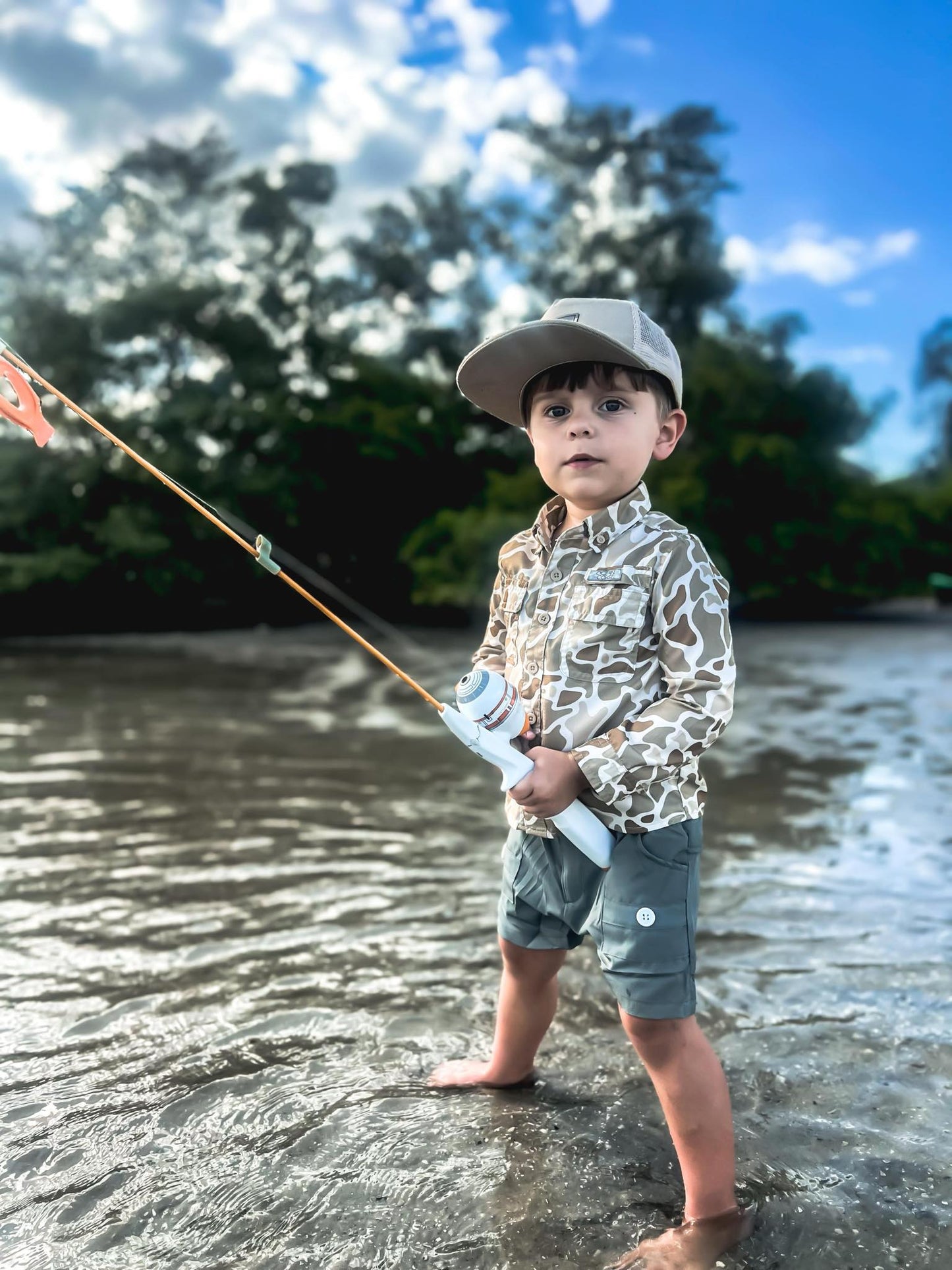 Olive Green Fishing Shorts