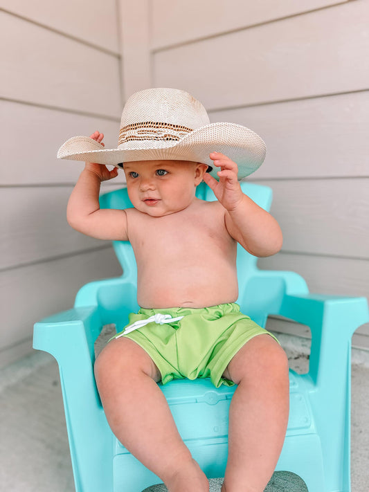 NEON GREEN SWIM SHORTS