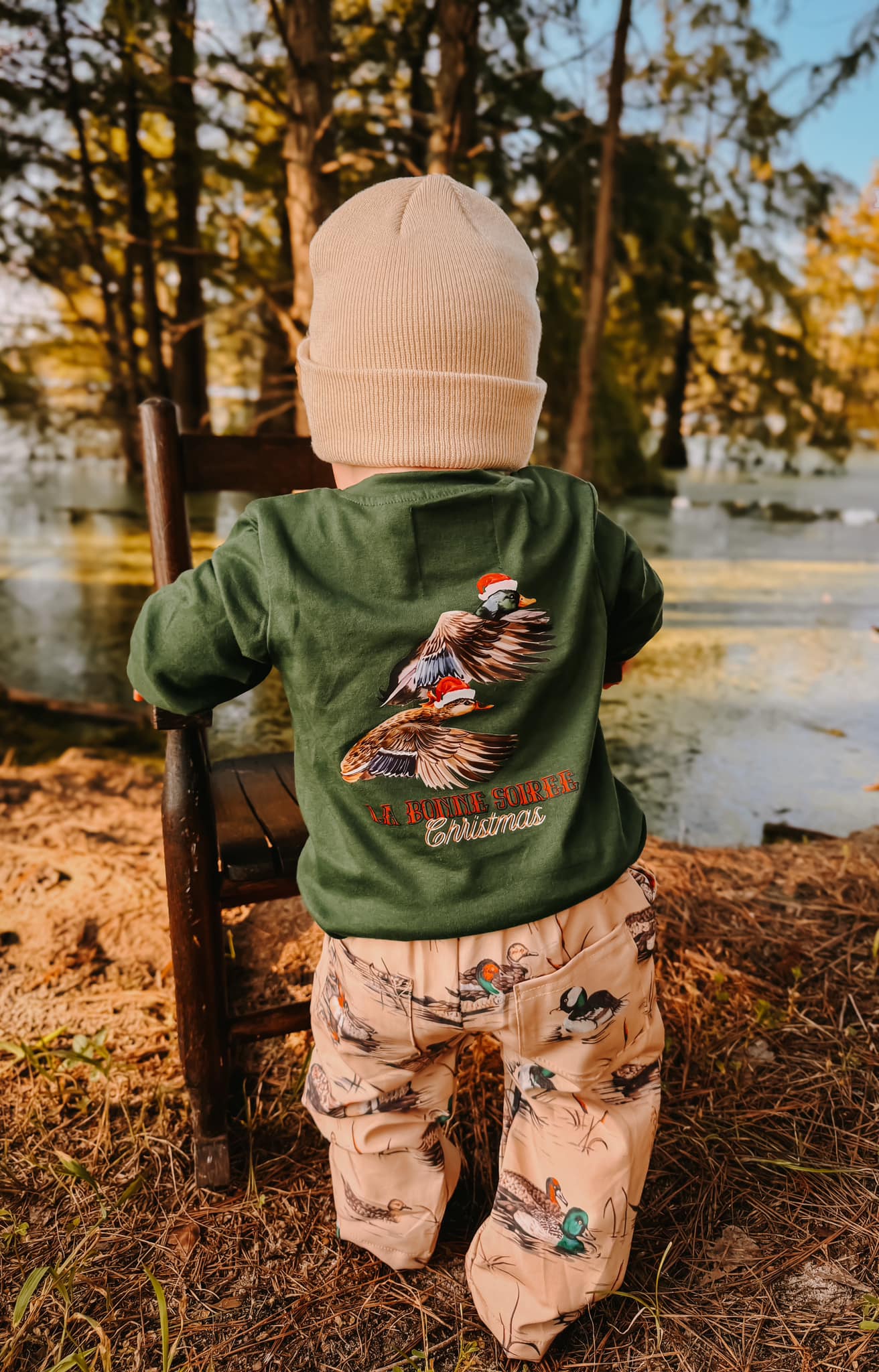 Flying Mallard Christmas Long Sleeve Tee