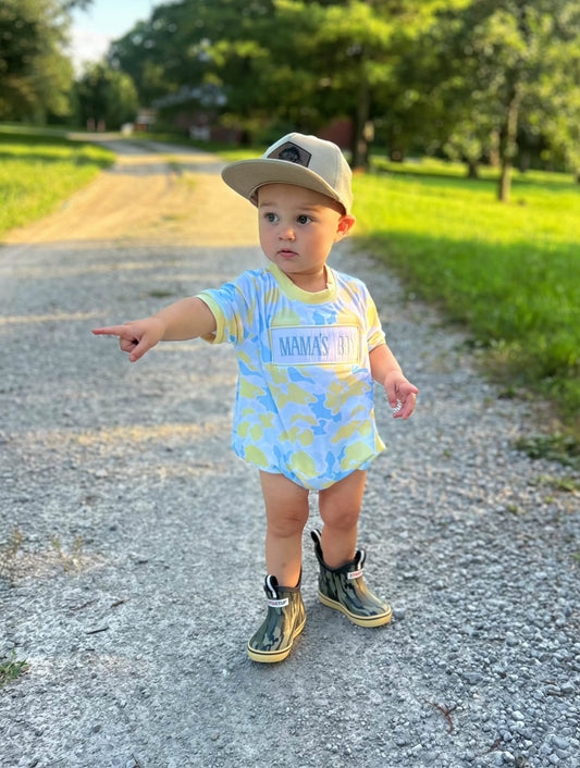 Sunny Day Mama's Boy Smocked Bubble