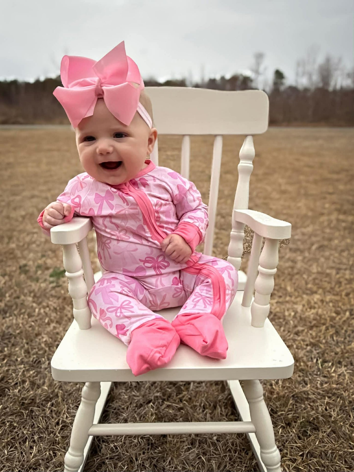 Pink Bow Bamboo Zippy