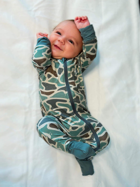 Baby Zip Up - Retro Duck Camo