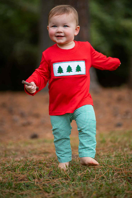 Christmas Tree Smocked Set